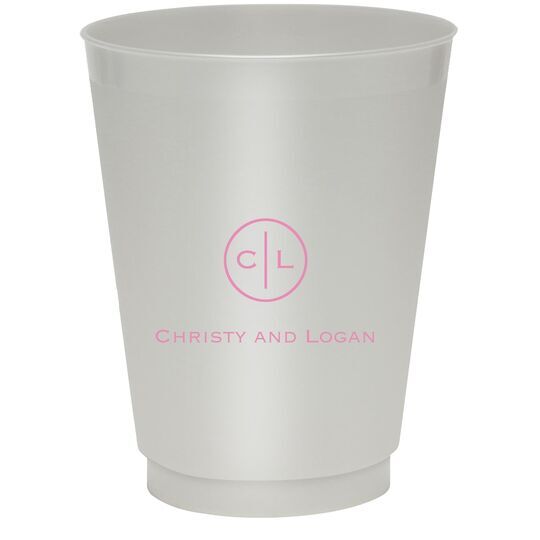 Circle Initials Colored Shatterproof Cups